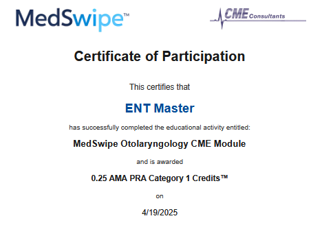 Sample CME Certificate